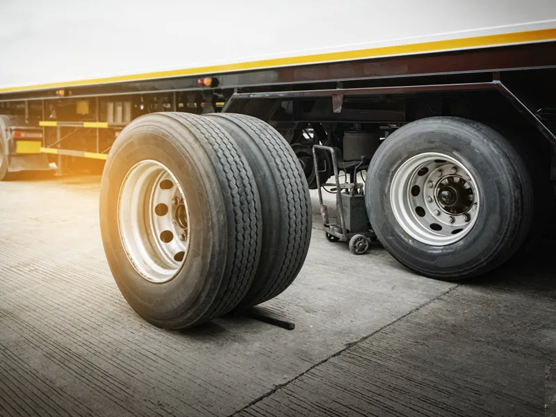 Heavy truck tyre maintenance — on-site tyre fitting and replacement service Abu Dhabi UAE